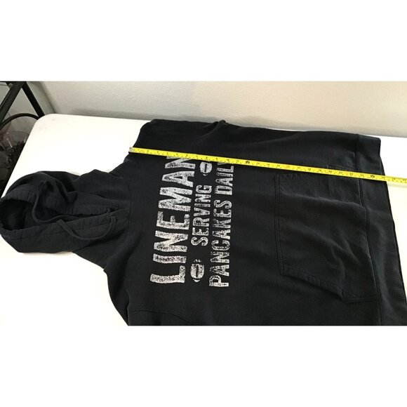 PORT COMPANY-MENS BLACK FRONT GRAPHIC KANGAROO POCKET PULLOVER HOODIE SIZE LARGE - Picture 6 of 6